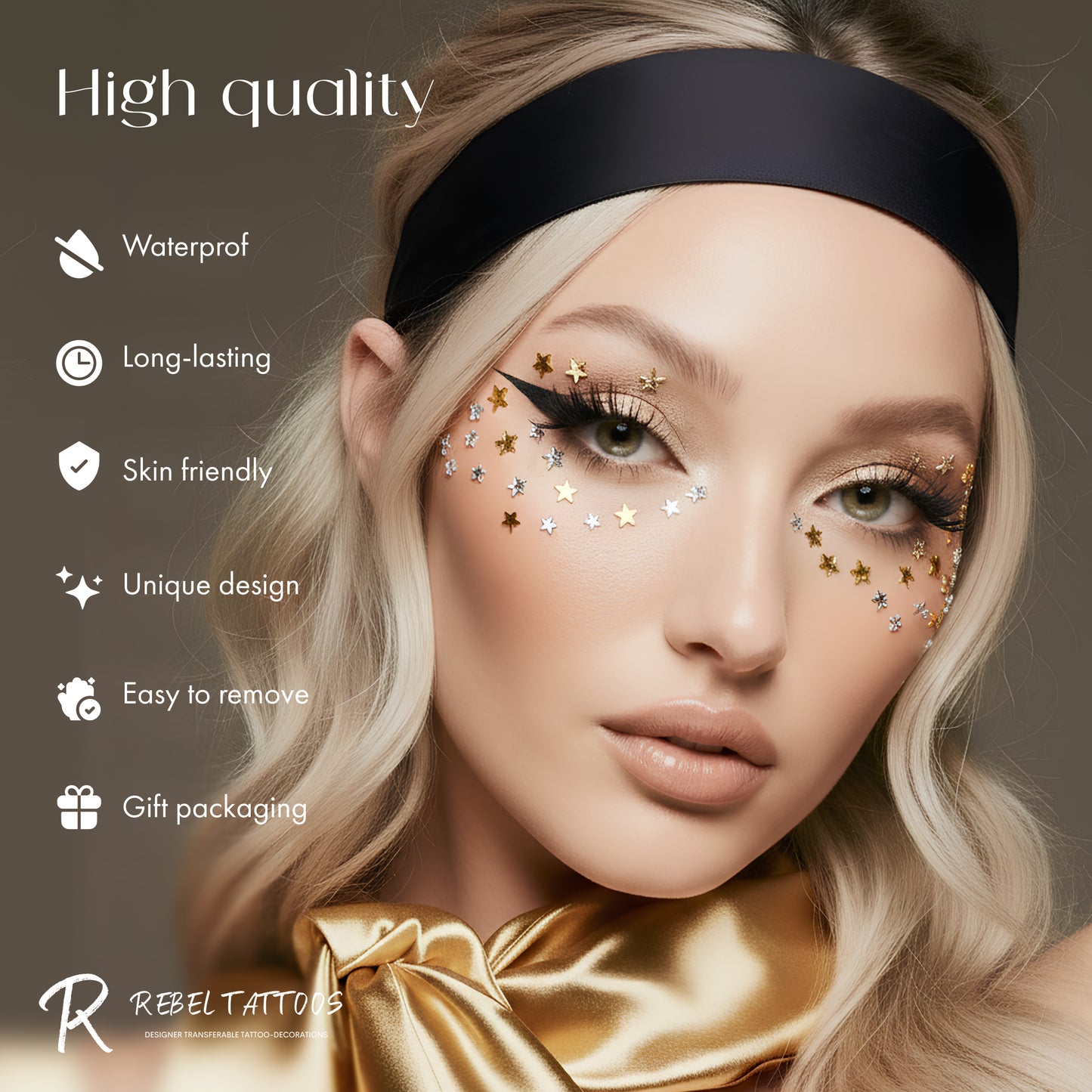 Crystals for hair, body and face STARS "Rebel Tattoos"