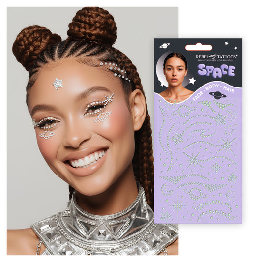 Rebel Tattoos Face crystals "SPACE"