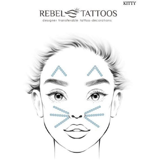 Rebel Tattoos Face crystals "Kitty"